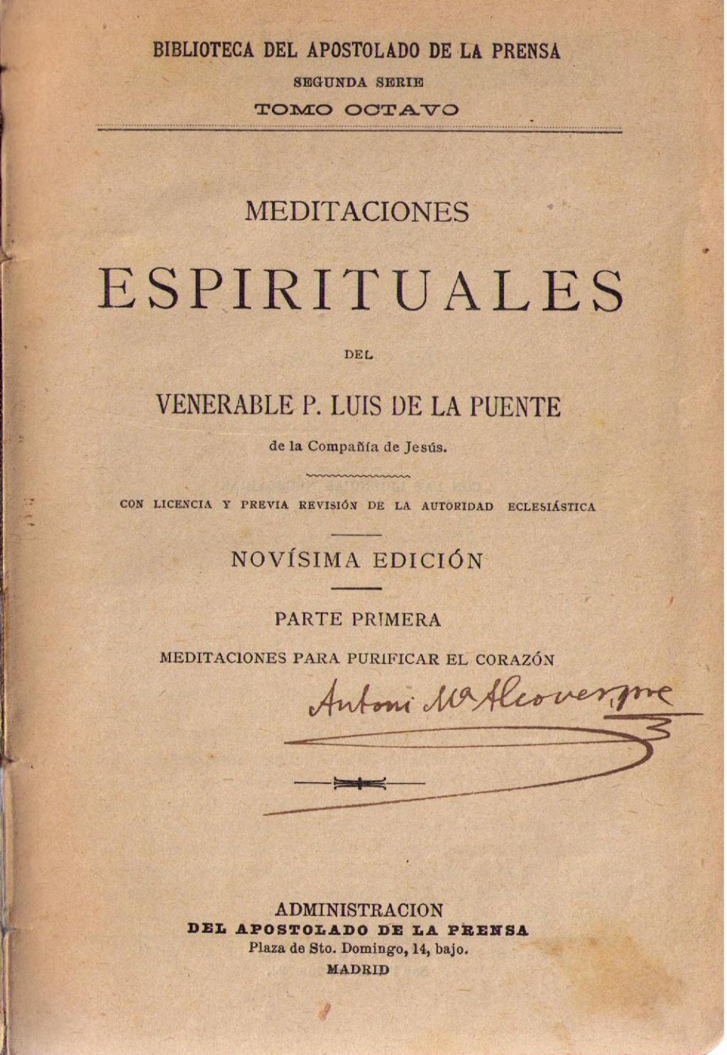 Coberta de Meditaciones Espirituales (Tom VIII)